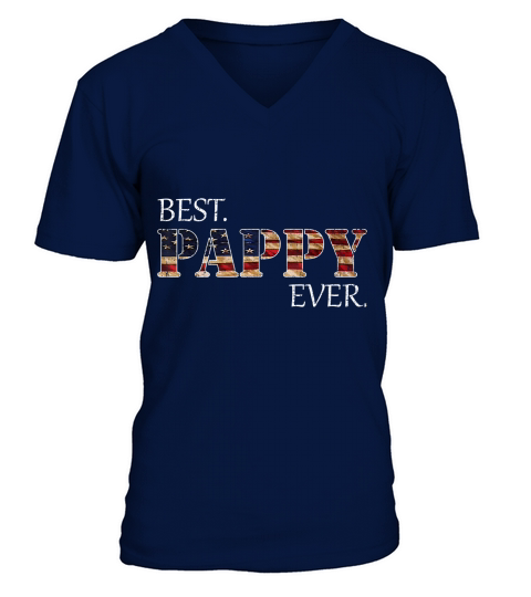 Vintage Best Pappy Ever American Flag For Fathers Day Gift T-Shirt - Coffee Mug (colored) V-Neck T-shirt