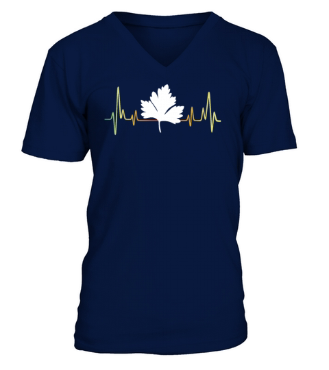 Vintage Coriander Ecg Heartbeat V-Neck T-shirt