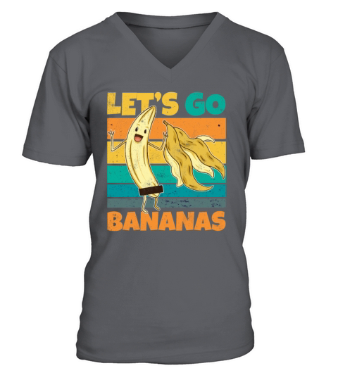 Vintage Lets Bananas Funny Stripped Banana V-Neck T-shirt