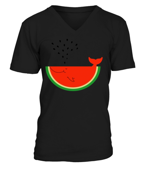 Watermelon Whale V-Neck T-shirt