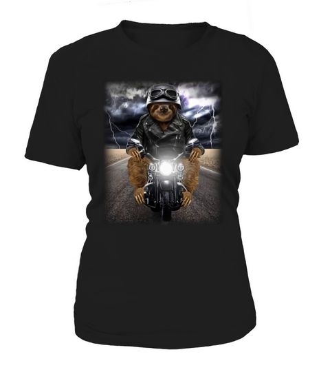 Biker Sloth Cruising on Motorcycle in Highway shirt Women's T-Shirt