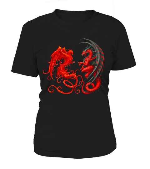 Fire Phoenix and Dragon fighting Women's T-Shirt