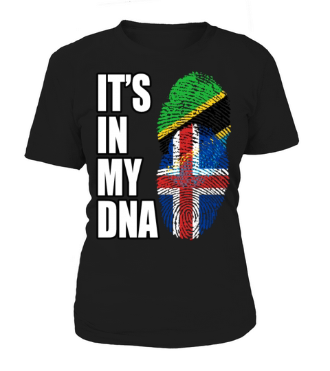 Tanzanian And Icelandic Vintage Heritage DNA Flag Women's T-Shirt