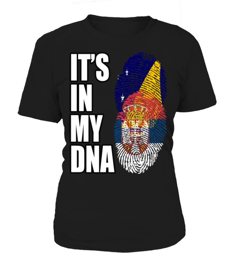 Tokelauan And Serbian Mix Heritage DNA Flag Women's T-Shirt