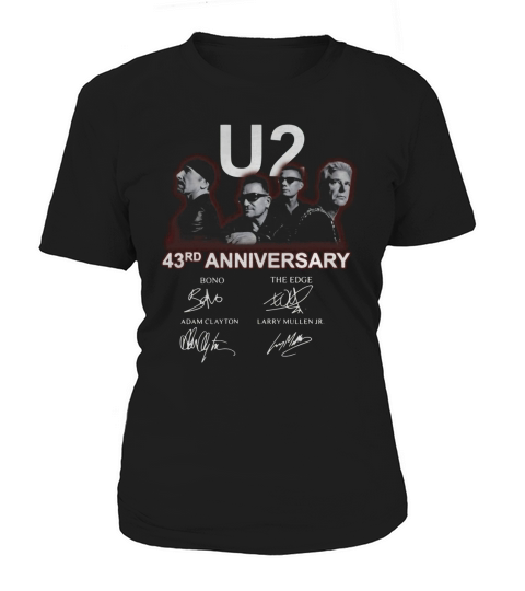 U2 43rd anniversary signatures Bono The Edge Adam Clayton shirt Women's T-Shirt