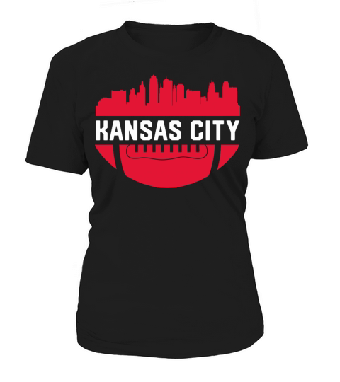 Vintage Downtown Kansas City Mo Skyline Football Women's T-Shirt