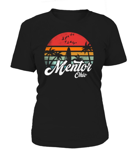 Vintage Mentor Ohio Surfing Retro Surf Humor Wave Women's T-Shirt