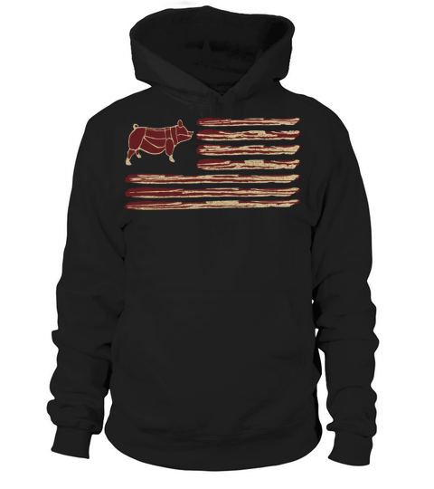 Bacon Flag Pig Vintage Hoodie Unisex