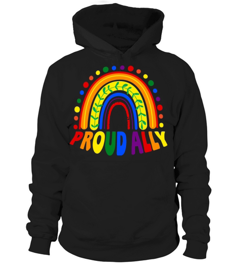 Boho Rainbow Gay Pride Month Proud Ally Hoodie Unisex