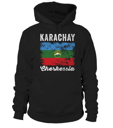 Karachay Cherkessia Flag Distressed Hoodie Unisex
