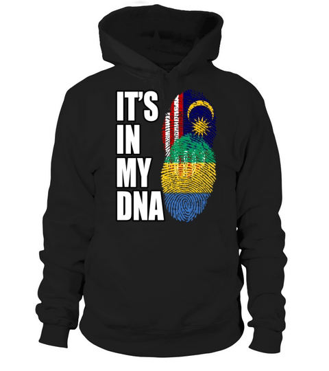 Malaysian And Gabonese Mix Heritage DNA Flag Hoodie Unisex