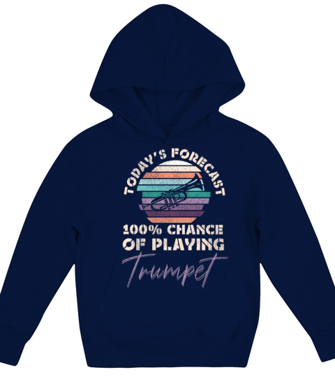 Trumpet Player Vintage Retro Kids Hoodie