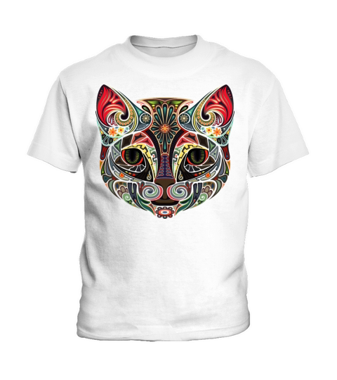 Cat Face MultiColor Kids T-Shirt