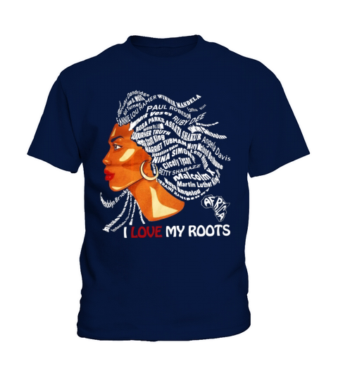 I Love My Roots T-Shirt - Patriotic Black History Month Kids T-Shirt
