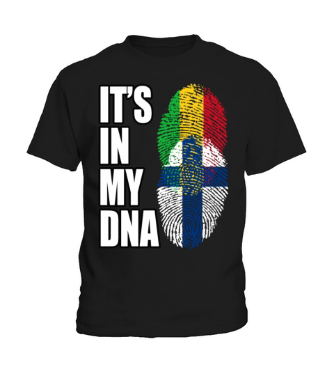 Malian And Finland Mix Heritage DNA Flag Kids T-Shirt