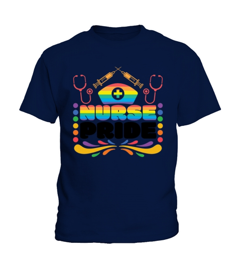 Nurse Pride Stethoscope Lesbian Gay LGBTQ Kids T-Shirt