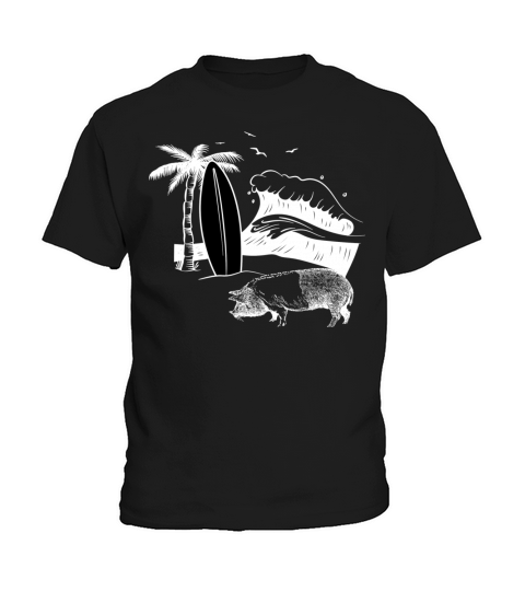 pigs surfing surfboard surfers beach Kids T-Shirt