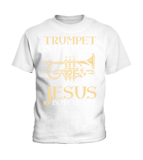 Trumpet Player Jesus Faith Kids T-Shirt
