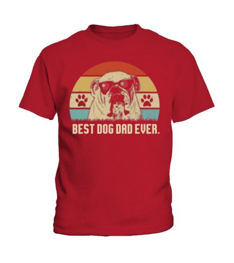 Vintage Best English Bulldog Dad Ever Fathers Day Gift Shirt Kids T-Shirt