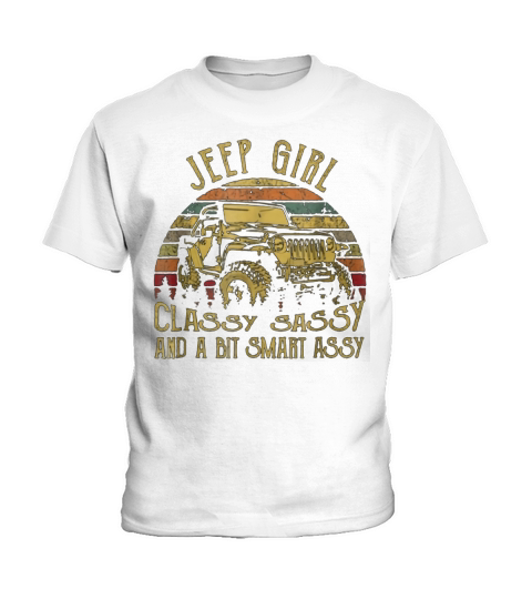 Vintage Jeep Girl Classy Sassy And A Bit Smart Assy Kids T-Shirt