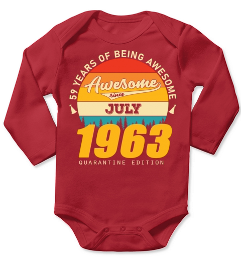 1963 Quarantine Edition July 59th birthday gift Long Sleeve Baby One-Piece