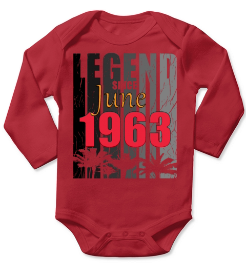 1963 vintage born in June gift Long Sleeve Baby One-Piece