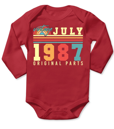 1987 July Gift Idea Long Sleeve Baby One-Piece
