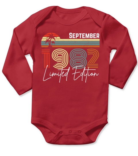 40 Years September 1982 Vintage Limited Edition Long Sleeve Baby One-Piece