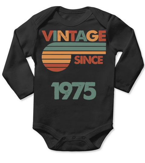 47th Vintage Birthday 1975 Long Sleeve Baby One-Piece