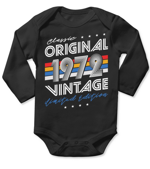 50th birthday vintage 1972 classic original 1972 Long Sleeve Baby One-Piece