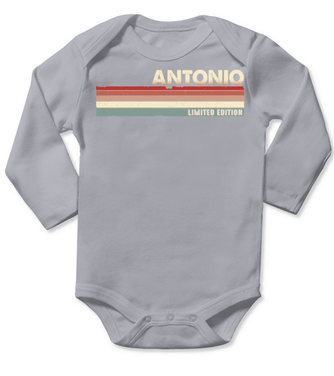 Antonio - Funny Retro Vintage Name 80s 90s Long Sleeve Baby One-Piece
