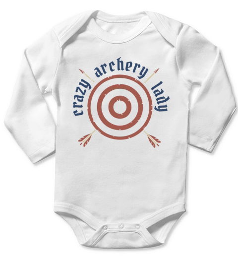 Archery Lady Quote Badge Long Sleeve Baby One-Piece