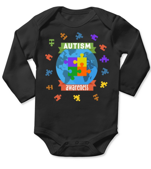 Autism Awareness Month Long Sleeve Baby One-Piece
