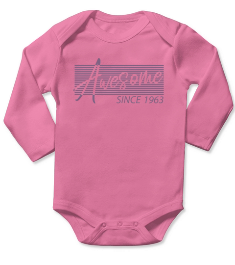 Awesome Since 1963 Birthday Vintage Gifts Retro St Long Sleeve Baby One-Piece