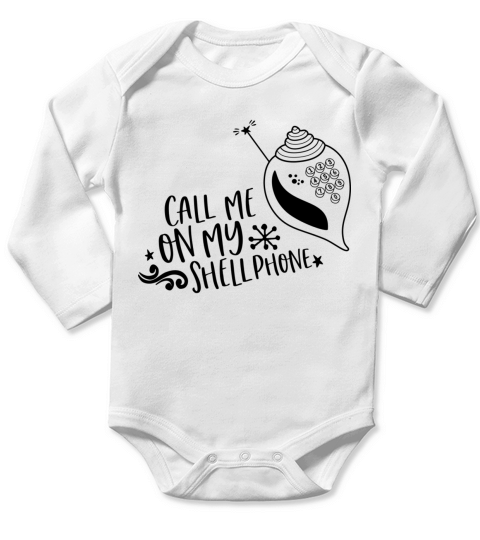 call me on my shell phone mermaid shirt gift idea Long Sleeve Baby One-Piece