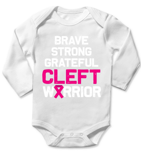 Cleft Palate Lip Proud Strong Awareness design Long Sleeve Baby One-Piece