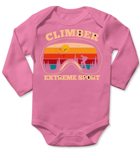 Climber Pine Extreme Sport Retro Style Vintage Long Sleeve Baby One-Piece