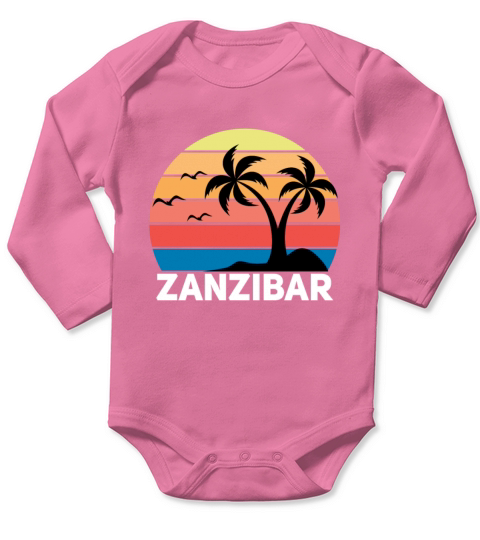 Cool retro vintage Zanzibar design Long Sleeve Baby One-Piece