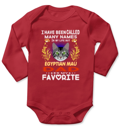 EGYPTIAN MAU Dad Is My Favorite Long Sleeve Baby One-Piece