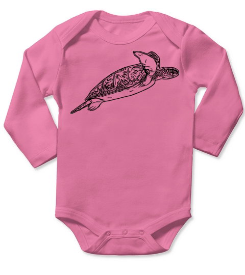 Elegant Vintage Sea Turtle Long Sleeve Baby One-Piece