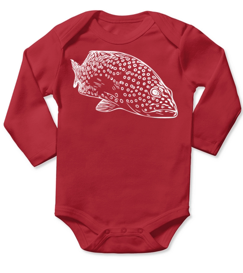 Elegant Vintage Spotted Grouper Long Sleeve Baby One-Piece