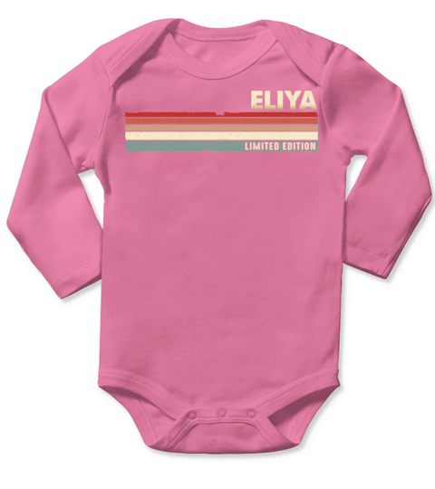 Eliya Funny Retro Vintage Name Surname 80s 90s Long Sleeve Baby One-Piece