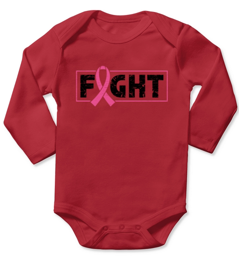 Fight Pink Ribbon - Breast Cancer Awareness Long Sleeve Baby One-Piece