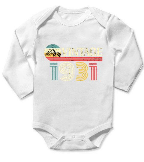 Funny Birthday Born in 1931 Limited Edition Long Sleeve Baby One-Piece