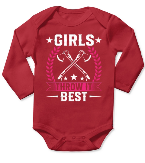 Girls Throw It Best - Throwing Axe Hatchet Long Sleeve Baby One-Piece