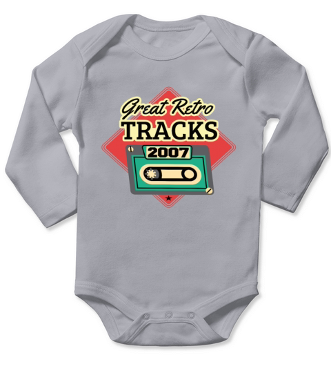 Great Retro Tracks 2007 Cassette Vintage Birthday Long Sleeve Baby One-Piece