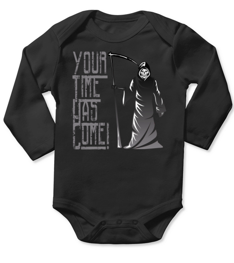 Grim Reaper Time Has Come Long Sleeve Baby One-Piece