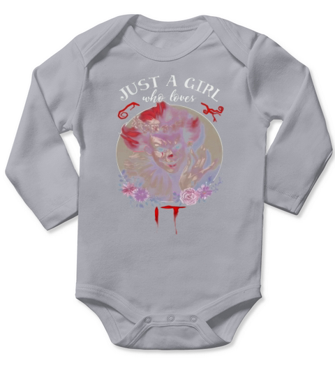 Just a girl who love IT Pennywise floral shirt Long Sleeve Baby One-Piece