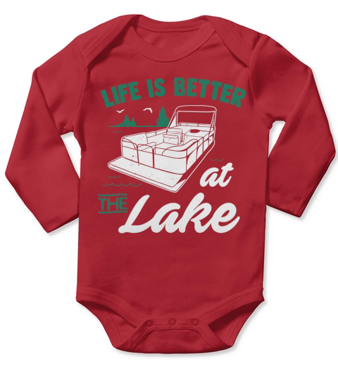 Life Is Better At The Lake Long Sleeve Baby One-Piece