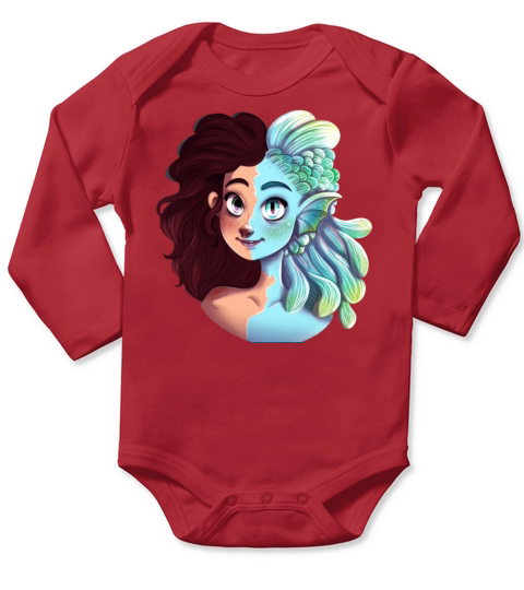 Mermaid Long Sleeve Baby One-Piece
